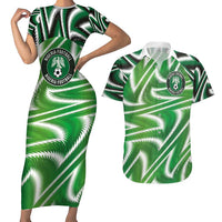 Custom Nigeria Football Couples Matching Short Sleeve Bodycon Dress and Hawaiian Shirt Sporty Super Eagles