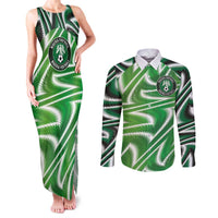 Custom Nigeria Football Couples Matching Tank Maxi Dress and Long Sleeve Button Shirt Sporty Super Eagles