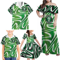 Custom Nigeria Football Family Matching Off Shoulder Maxi Dress and Hawaiian Shirt Sporty Super Eagles