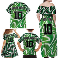 Custom Nigeria Football Family Matching Off Shoulder Maxi Dress and Hawaiian Shirt Sporty Super Eagles