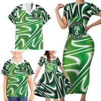 Custom Nigeria Football Family Matching Short Sleeve Bodycon Dress and Hawaiian Shirt Sporty Super Eagles