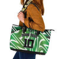 Custom Nigeria Football Leather Tote Bag Sporty Super Eagles