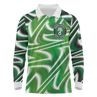 Custom Nigeria Football Long Sleeve Polo Shirt Sporty Super Eagles