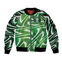 Custom Nigeria Football Sleeve Zip Bomber Jacket Sporty Super Eagles