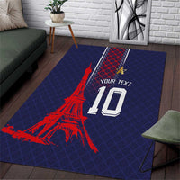 Custom Midnight Navy Football Area Rug Paris Architectural Heritage Style - Wonder Print Shop