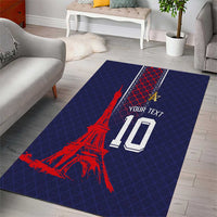 Custom Midnight Navy Football Area Rug Paris Architectural Heritage Style - Wonder Print Shop