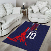 Custom Midnight Navy Football Area Rug Paris Architectural Heritage Style - Wonder Print Shop
