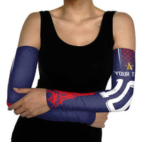 Custom Midnight Navy Football Arm Sleeves Paris Architectural Heritage Style - Wonder Print Shop