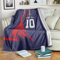 Custom Midnight Navy Football Blanket Paris Architectural Heritage Style - Wonder Print Shop