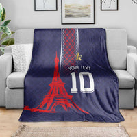 Custom Midnight Navy Football Blanket Paris Architectural Heritage Style - Wonder Print Shop