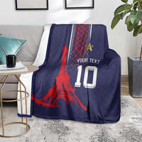 Custom Midnight Navy Football Blanket Paris Architectural Heritage Style - Wonder Print Shop