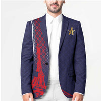 Custom Midnight Navy Football Blazer Paris Architectural Heritage Style - Wonder Print Shop