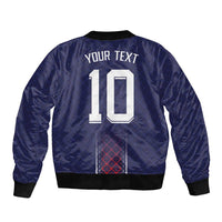 Custom Midnight Navy Football Bomber Jacket Paris Architectural Heritage Style - Wonder Print Shop