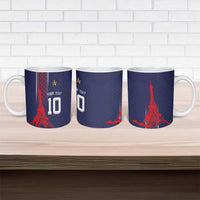 Custom Midnight Navy Football Ceramic Mug Paris Architectural Heritage Style - Wonder Print Shop