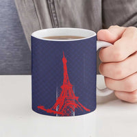 Custom Midnight Navy Football Ceramic Mug Paris Architectural Heritage Style - Wonder Print Shop