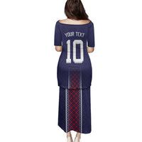 Custom Midnight Navy Football Family Matching Puletasi and Hawaiian Shirt Paris Architectural Heritage Style - Wonder Print Shop