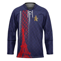 Custom Midnight Navy Football Hockey Jersey Paris Architectural Heritage Style - Wonder Print Shop