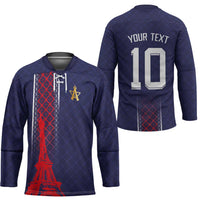 Custom Midnight Navy Football Hockey Jersey Paris Architectural Heritage Style - Wonder Print Shop