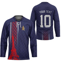 Custom Midnight Navy Football Hockey Jersey Paris Architectural Heritage Style - Wonder Print Shop