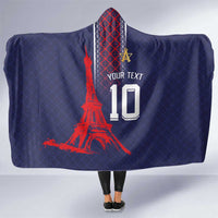 Custom Midnight Navy Football Hooded Blanket Paris Architectural Heritage Style - Wonder Print Shop