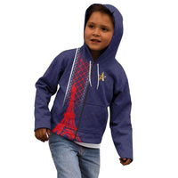 Custom Midnight Navy Football Kid Hoodie Paris Architectural Heritage Style - Wonder Print Shop