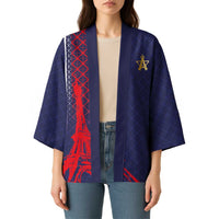 Custom Midnight Navy Football Kimono Paris Architectural Heritage Style - Wonder Print Shop