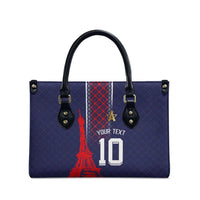 Custom Midnight Navy Football Leather Bag Paris Architectural Heritage Style - Wonder Print Shop