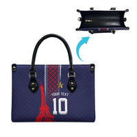 Custom Midnight Navy Football Leather Bag Paris Architectural Heritage Style - Wonder Print Shop
