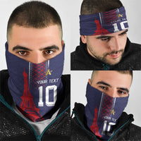 Custom Midnight Navy Football Neck Gaiter Paris Architectural Heritage Style - Wonder Print Shop