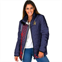 Custom Midnight Navy Football Padded Jacket Paris Architectural Heritage Style - Wonder Print Shop