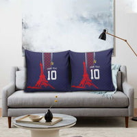 Custom Midnight Navy Football Pillow Cover Paris Architectural Heritage Style - Wonder Print Shop