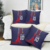 Custom Midnight Navy Football Pillow Cover Paris Architectural Heritage Style - Wonder Print Shop