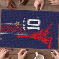 Custom Midnight Navy Football Puzzle Paris Architectural Heritage Style - Wonder Print Shop