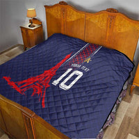 Custom Midnight Navy Football Quilt Paris Architectural Heritage Style - Wonder Print Shop