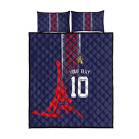 Custom Midnight Navy Football Quilt Bed Set Paris Architectural Heritage Style - Wonder Print Shop