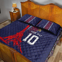 Custom Midnight Navy Football Quilt Bed Set Paris Architectural Heritage Style - Wonder Print Shop