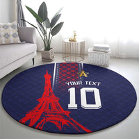 Custom Midnight Navy Football Round Carpet Paris Architectural Heritage Style - Wonder Print Shop