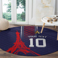Custom Midnight Navy Football Round Carpet Paris Architectural Heritage Style - Wonder Print Shop