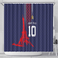 Custom Midnight Navy Football Shower Curtain Paris Architectural Heritage Style - Wonder Print Shop