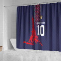 Custom Midnight Navy Football Shower Curtain Paris Architectural Heritage Style - Wonder Print Shop