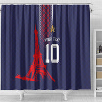 Custom Midnight Navy Football Shower Curtain Paris Architectural Heritage Style - Wonder Print Shop