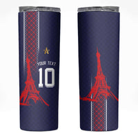 Custom Midnight Navy Football Skinny Tumbler Paris Architectural Heritage Style - Wonder Print Shop
