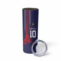 Custom Midnight Navy Football Skinny Tumbler Paris Architectural Heritage Style - Wonder Print Shop