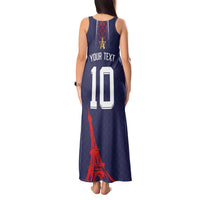 Custom Midnight Navy Football Tank Maxi Dress Paris Architectural Heritage Style - Wonder Print Shop