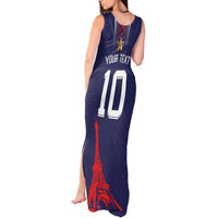 Custom Midnight Navy Football Tank Maxi Dress Paris Architectural Heritage Style - Wonder Print Shop
