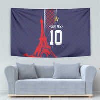 Custom Midnight Navy Football Tapestry Paris Architectural Heritage Style - Wonder Print Shop
