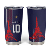 Custom Midnight Navy Football Tumbler Cup Paris Architectural Heritage Style - Wonder Print Shop