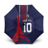 Custom Midnight Navy Football Umbrella Paris Architectural Heritage Style - Wonder Print Shop