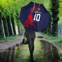 Custom Midnight Navy Football Umbrella Paris Architectural Heritage Style - Wonder Print Shop