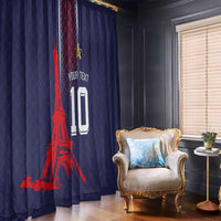 Custom Midnight Navy Football Window Curtain Paris Architectural Heritage Style - Wonder Print Shop